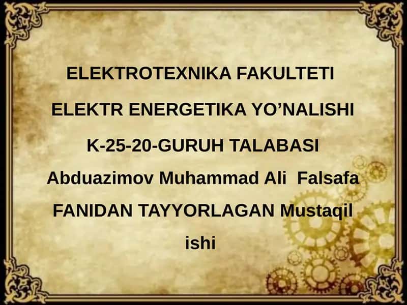Falsafiy Dunyoqarash 1