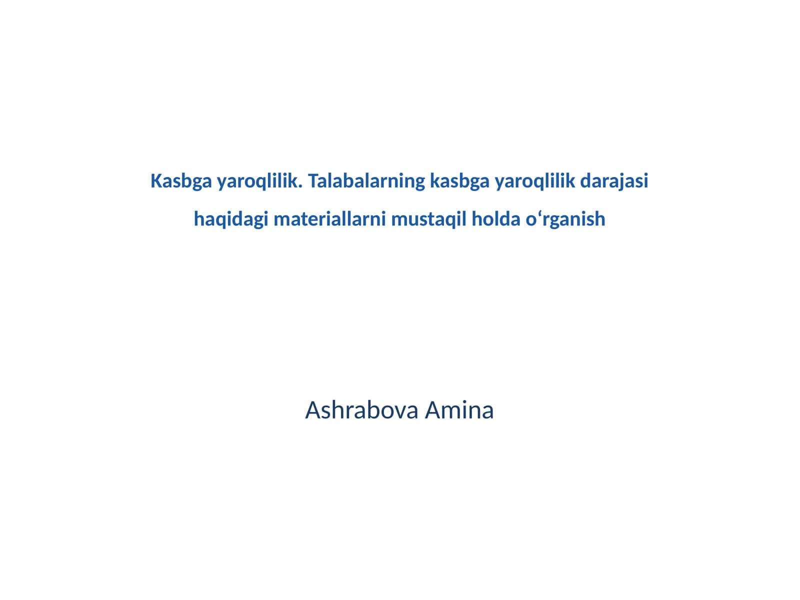 Kasbga yaroqlilik 1