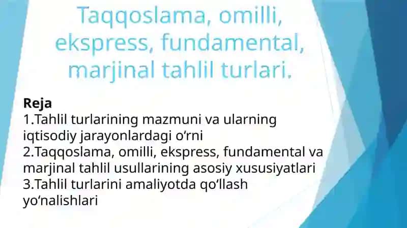 Tahlil usullari