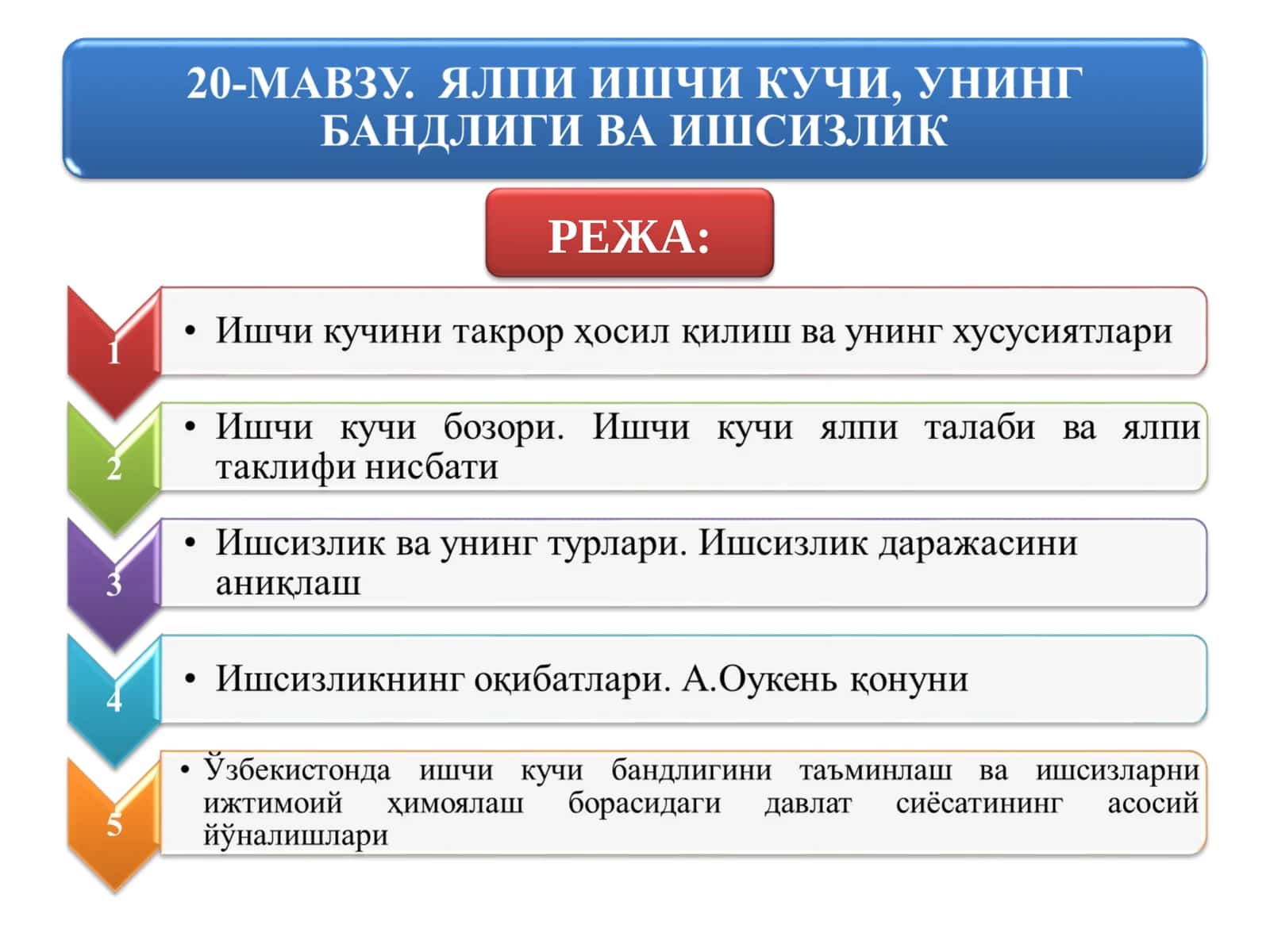 Шарт-шароитлар устидаги ишчи хусусиятлари 1