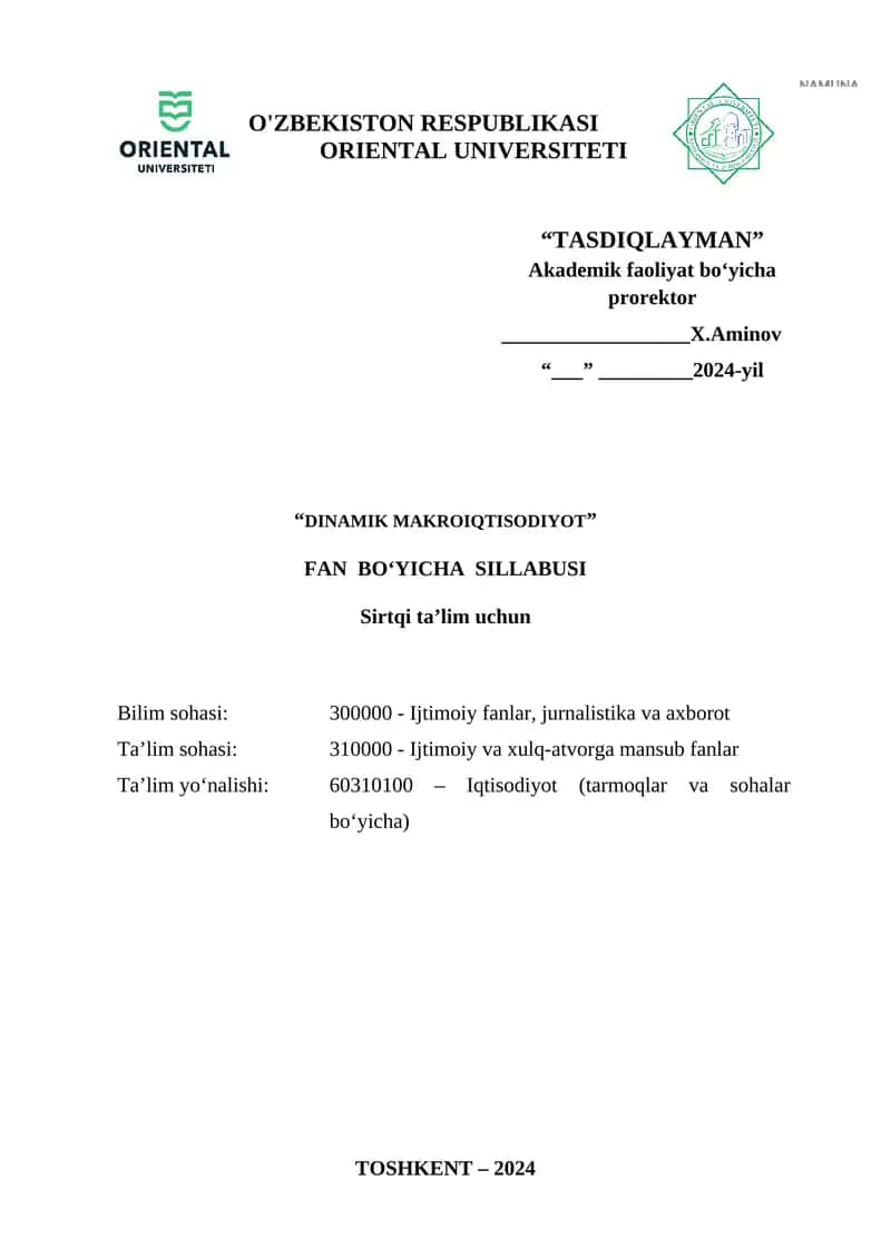 DINAMIK MAKROIQTISODIYOT 1