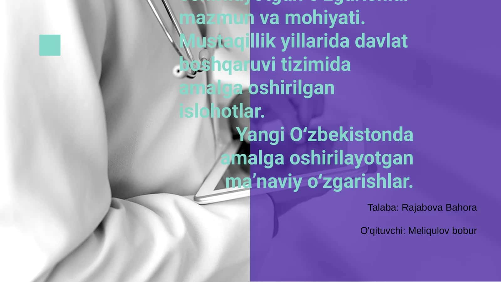 O‘zbekistonda ijtimoiy sohada amalga oshirilayotgan o‘zgarishlar 1