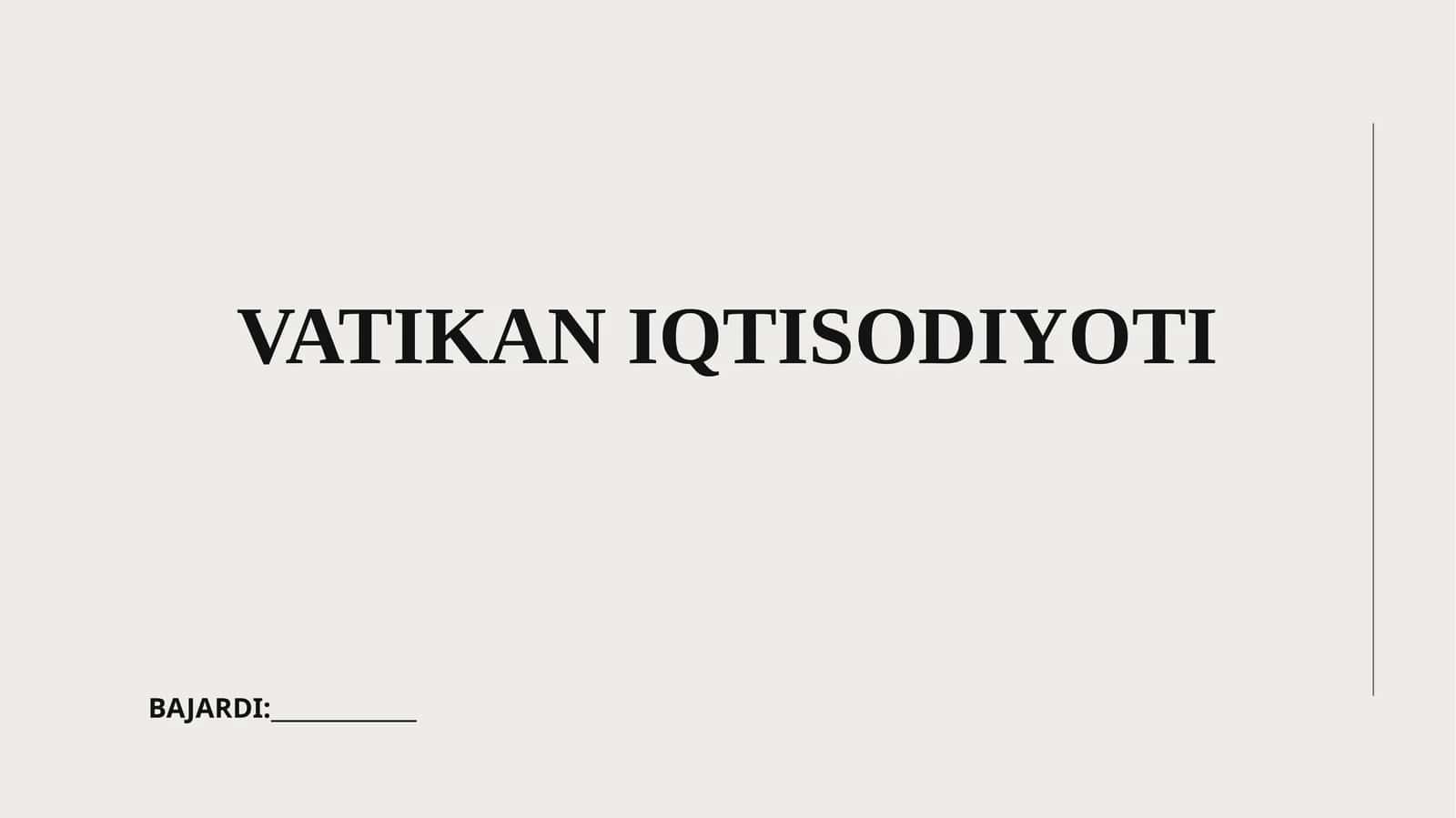 VATIKAN IQTISODIYOTI 1