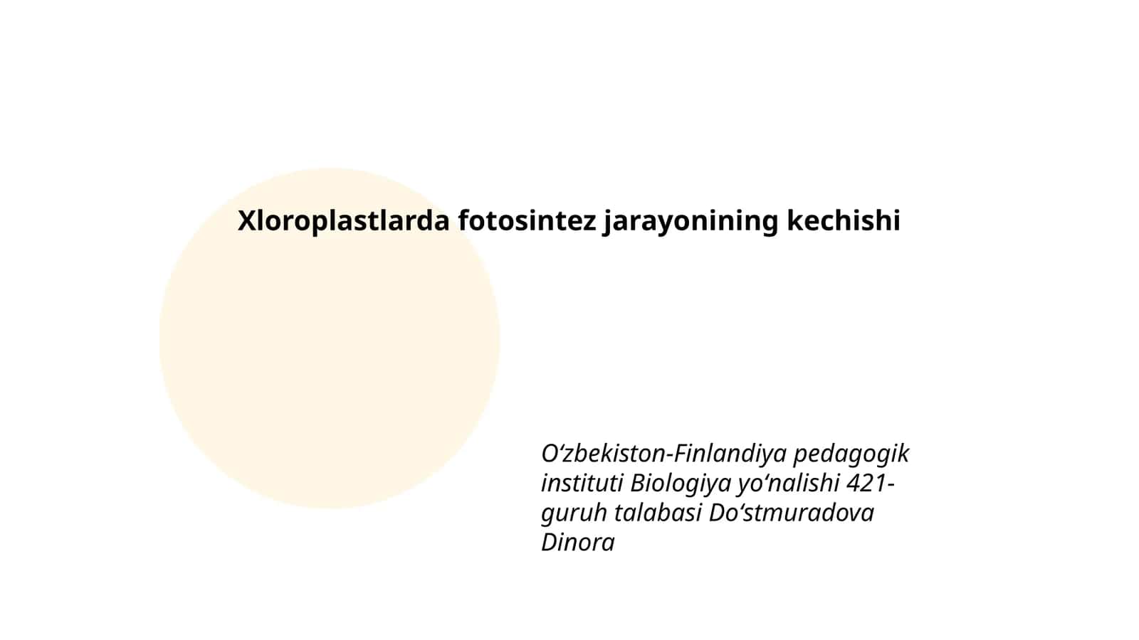 Xloroplastlarda fotosintez jarayonining kechishi 1