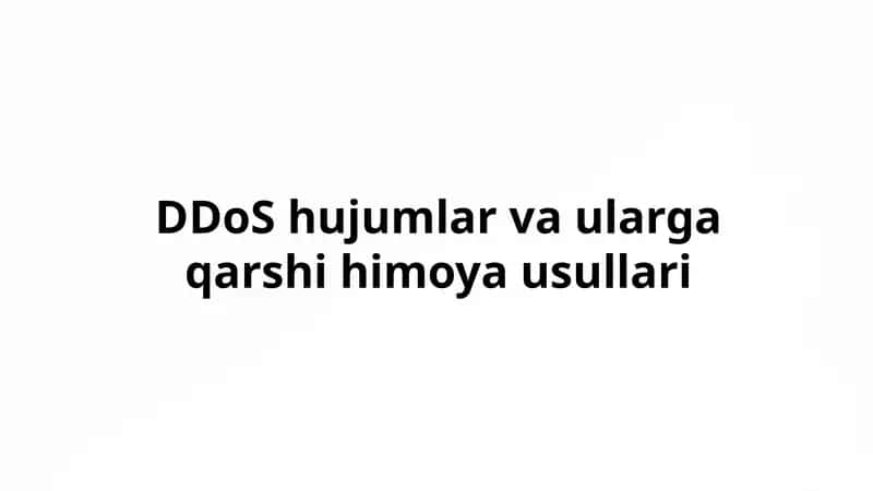 DDoS Hujumlari va Ularga Qarshi Choralar 1