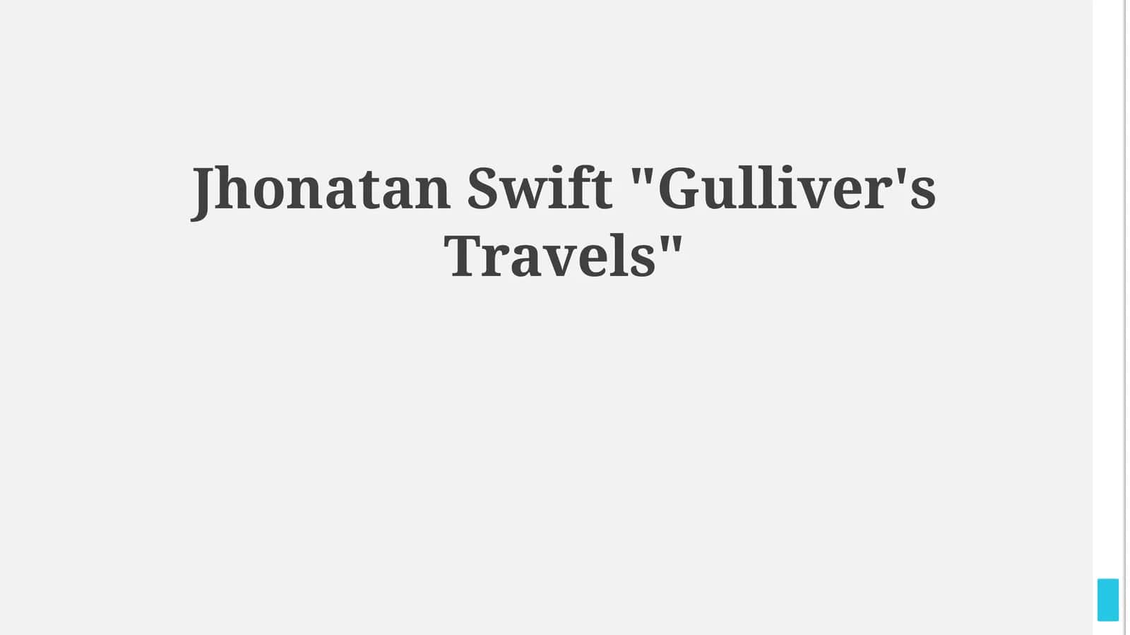 Jhonatan Swift "Gulliver's Travels" 1