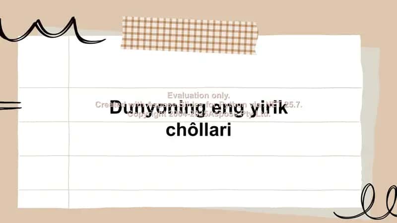 eng yirik choʻllar 1
