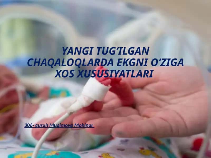 Yangi tugʻilgan chaqaloqlarda EKG asosiy parametrlari 1