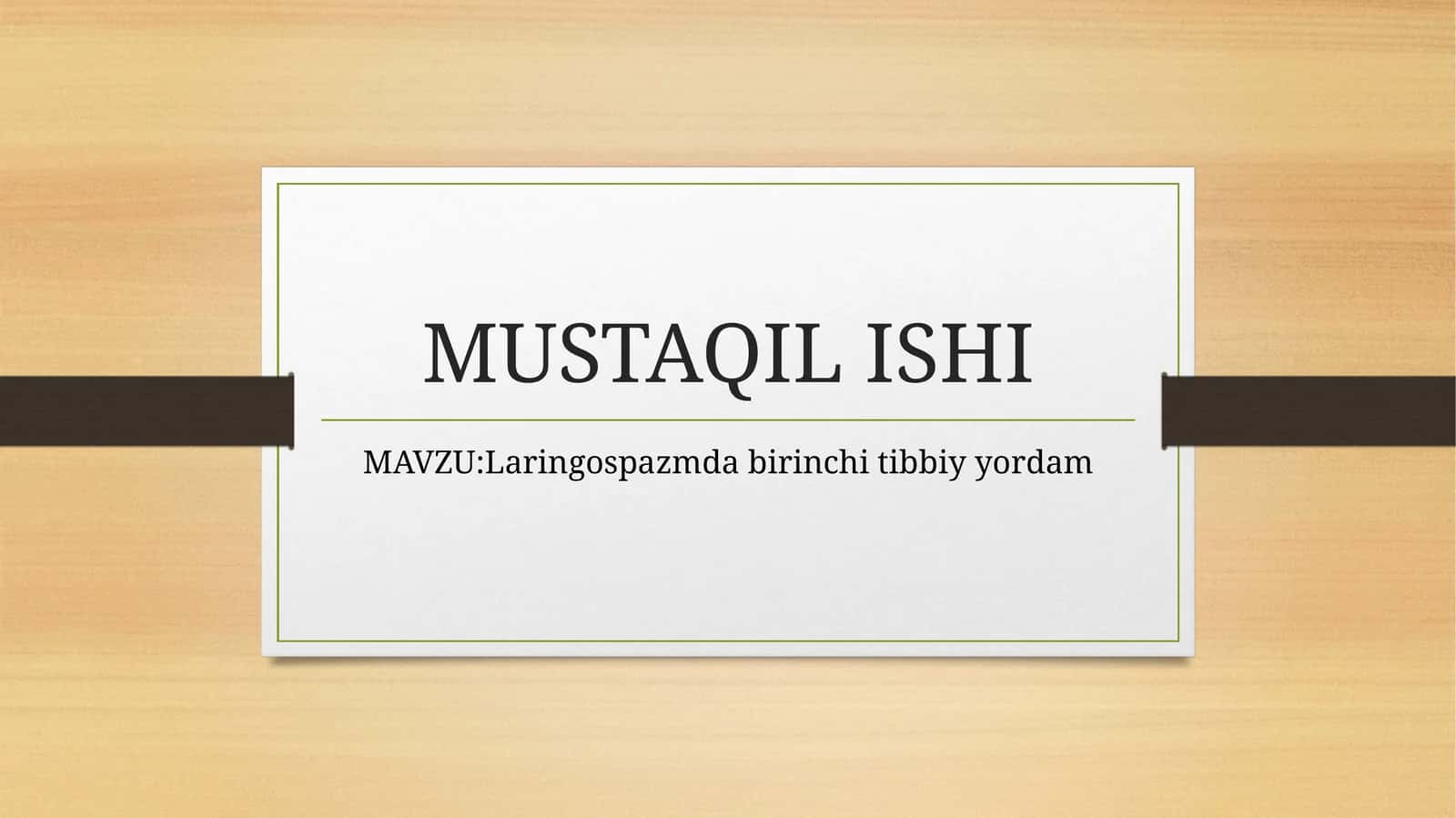 Laringospazmda birinchi tibbiy yordam 1