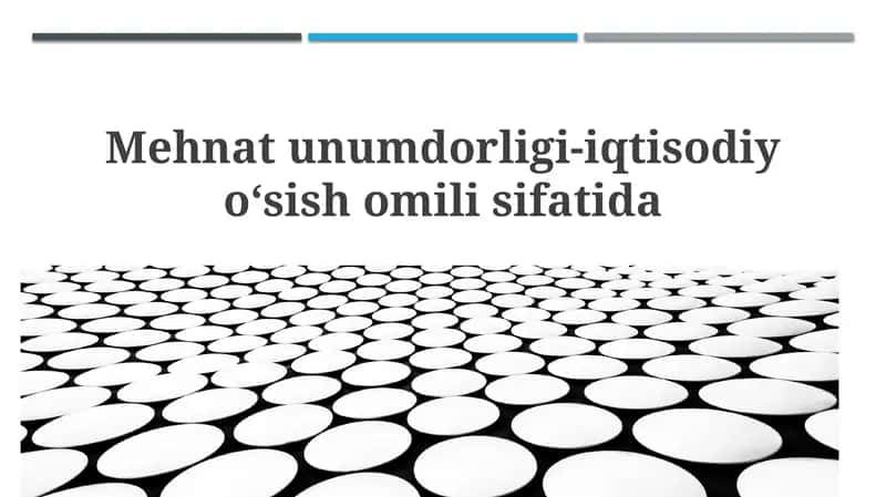 Mehnat unumdorligi-iqtisodiyoʻ 1