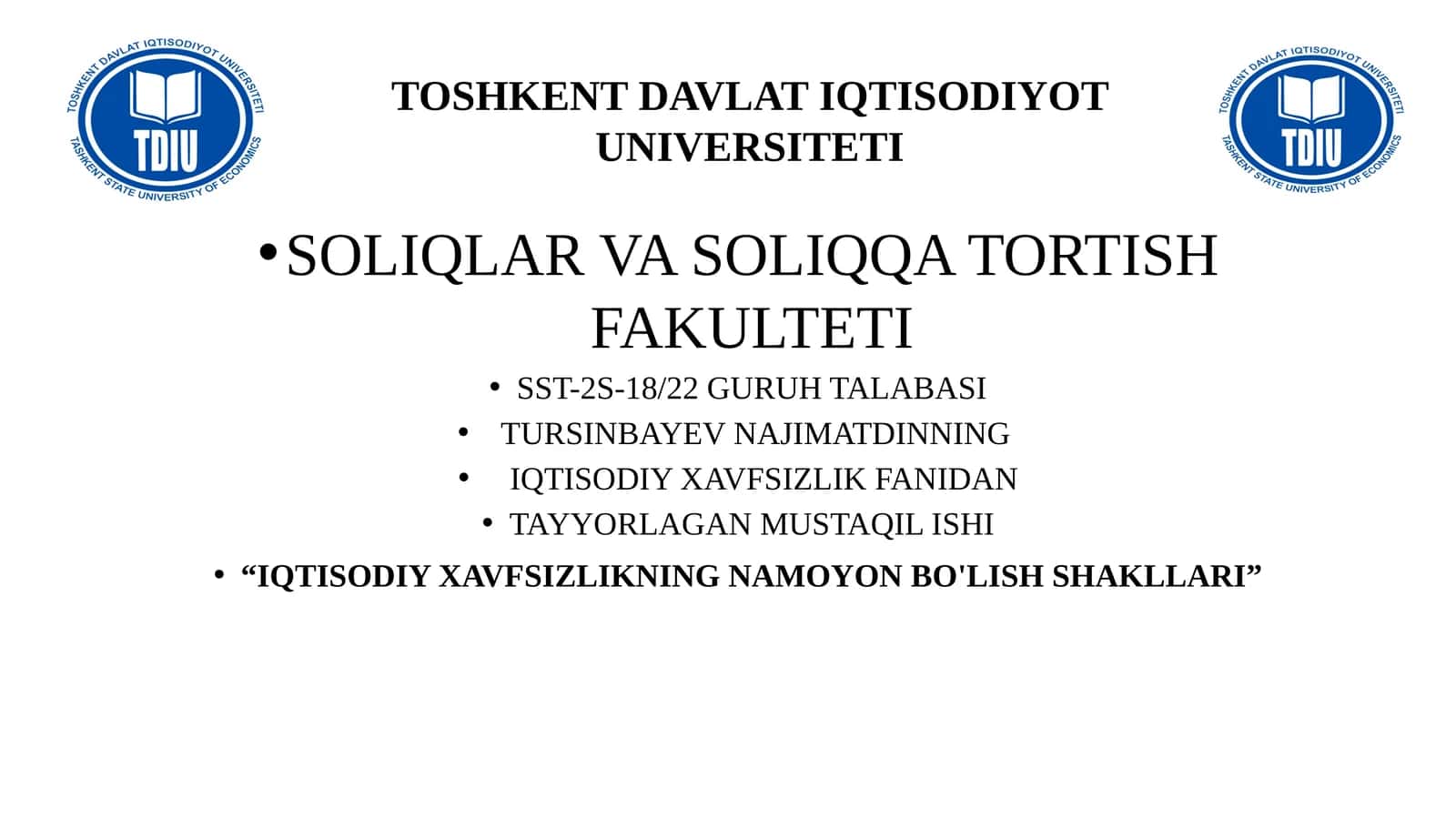 IQTISODIY XAVFSIZLIK HAQIDA MA’LUMOT 1