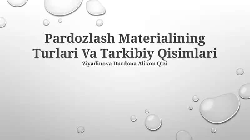 Pardozlash Materialining Turlari Va Tarkibiy Qisimlari 1