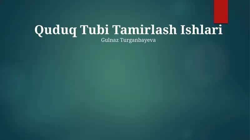 Quduq Tubi Tamirlash Ishlari 1