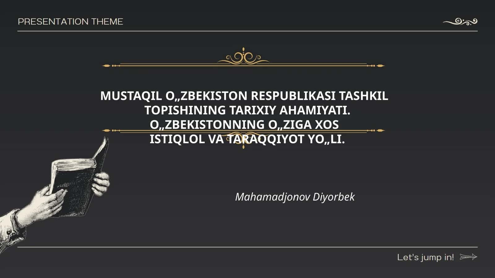 MUSTAQIL O„ZBEKISTON RESPUBLIKASI TASHKIL TOPISHINING TARIXIY AHAMIYATI. O„ZBEKISTONNING O„ZIGA XOS ISTIQLOL VA TARAQQIYOT YO„LI 1