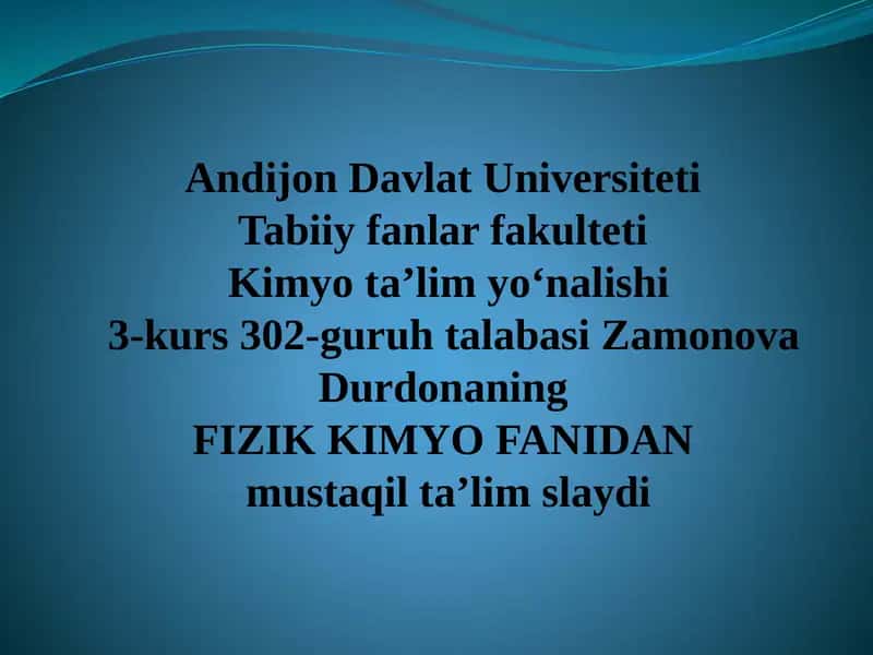 Moddalarning Nur Sindirish Ko‘rsatkichi (Refraktiv Ko‘rsatkich) 1