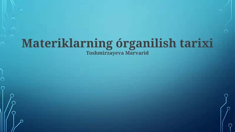 Materiklarning órganilish tarixi 1