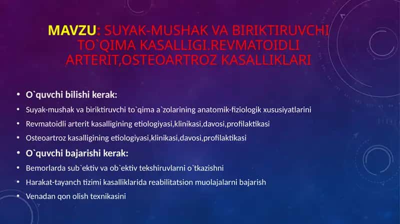 Osteoartrozning davolash jarayoni 1