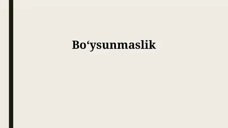 Bo'ysunish 1