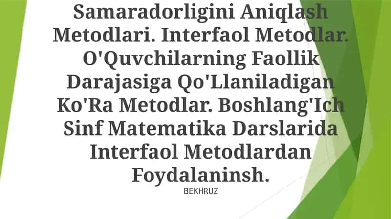 O'Qitishni Tashkil Qilishda Didaktik O'Yin Metodidan Foydalanish 1