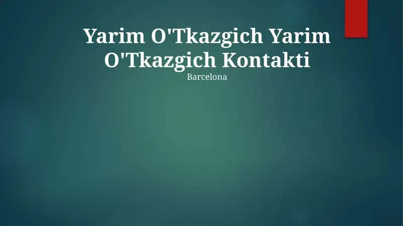Yarim O'Tkazgich Yarim O'Tkazgich Kontakti 1