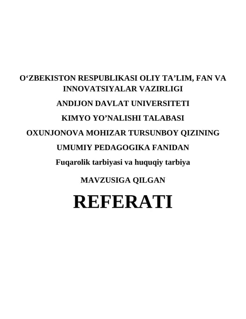 Fuqarolik tarbiyasi va huquqiy tarbiya 1