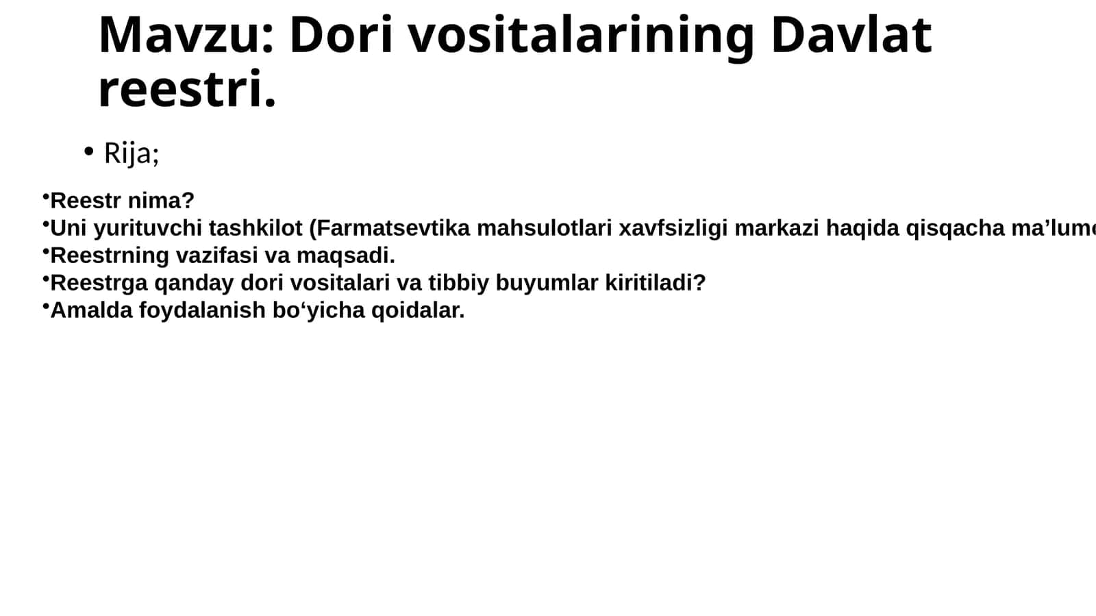 Dorivositalarining Davlat reestri 1