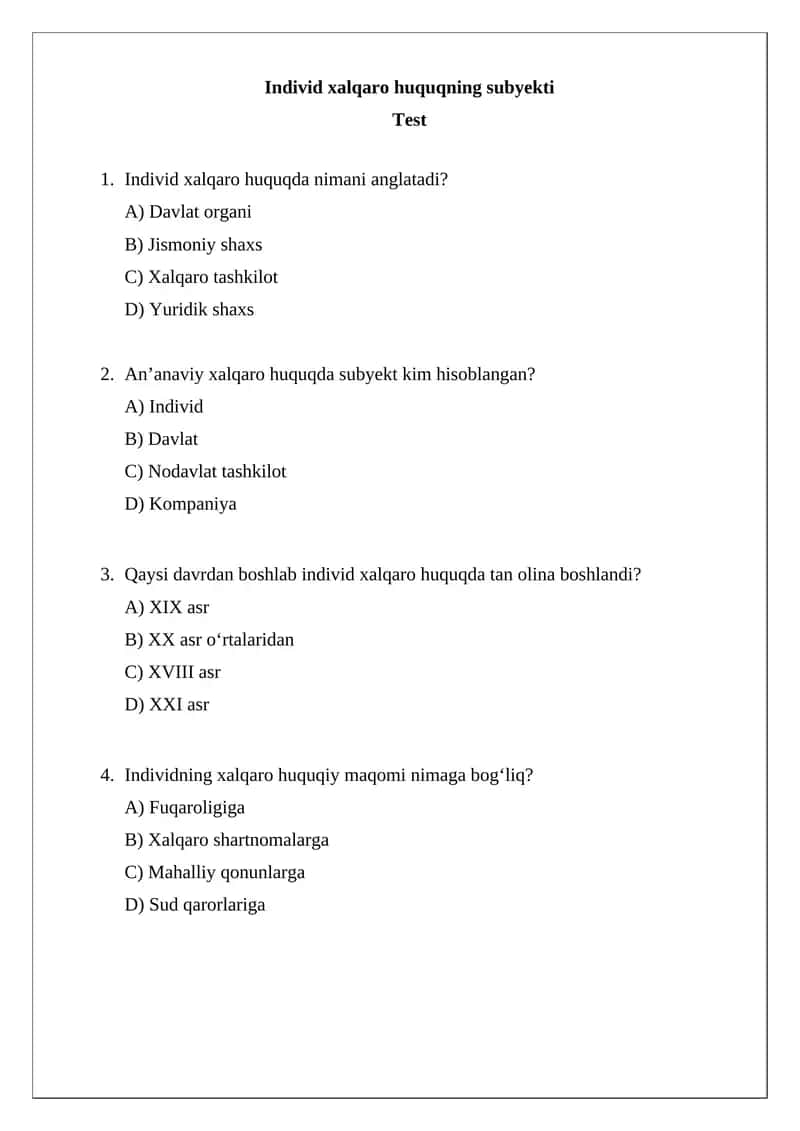 Individ xalqaro huquqning subyekti 1
