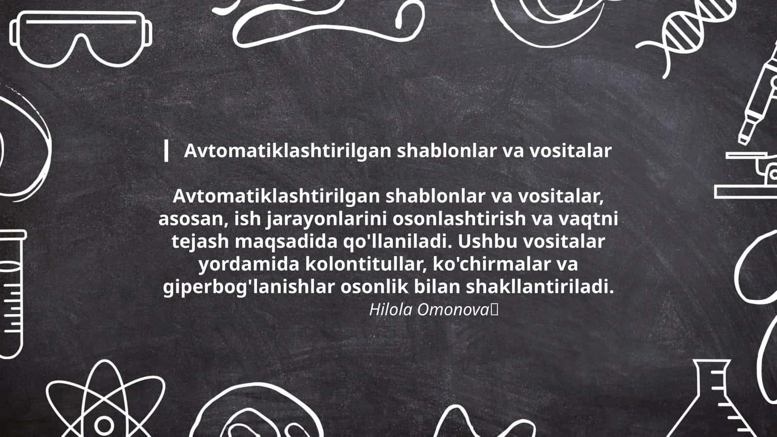 Avtomatiklashtirilgan shablonlar va vositalar 1