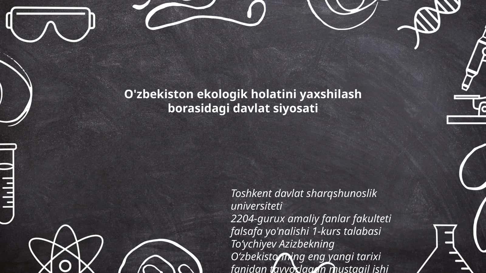 Oʻzbekistonning eng yangi tarixi fanidan tayyorlagan mustaqil ishi 1