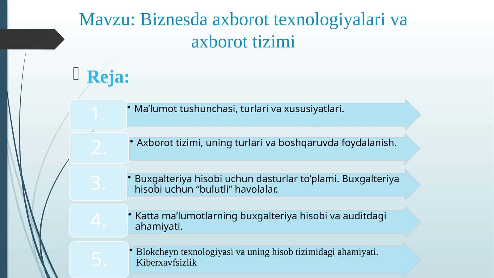 Biznesda axborot texnologiyalari va axborot tizimi 1