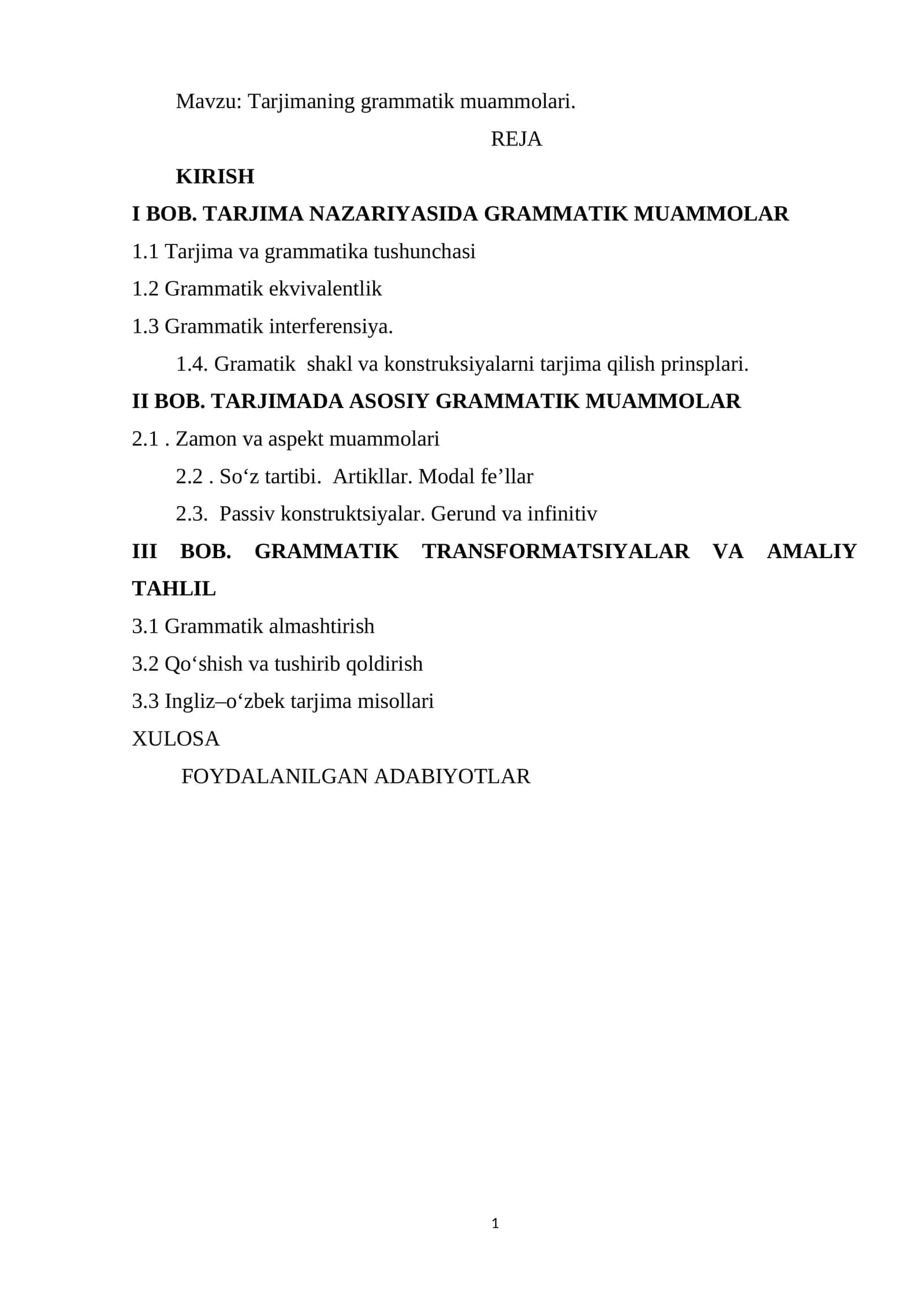 Tarjimaning grammatik muammolari 1