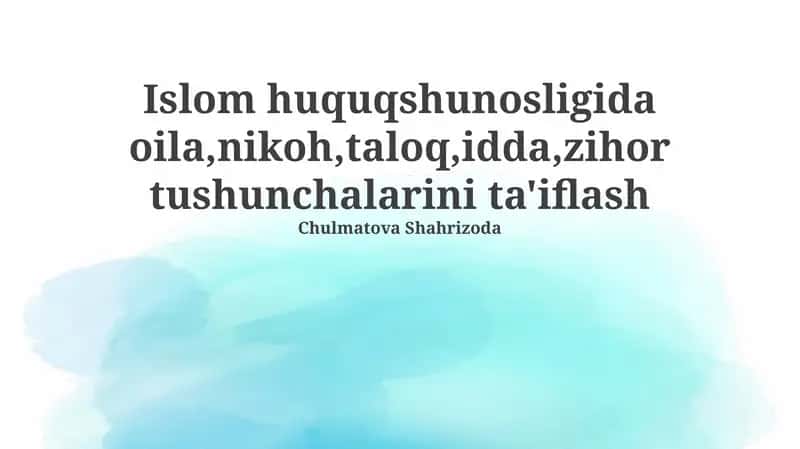 Nikoh, Talak va Ularning Turlari 1