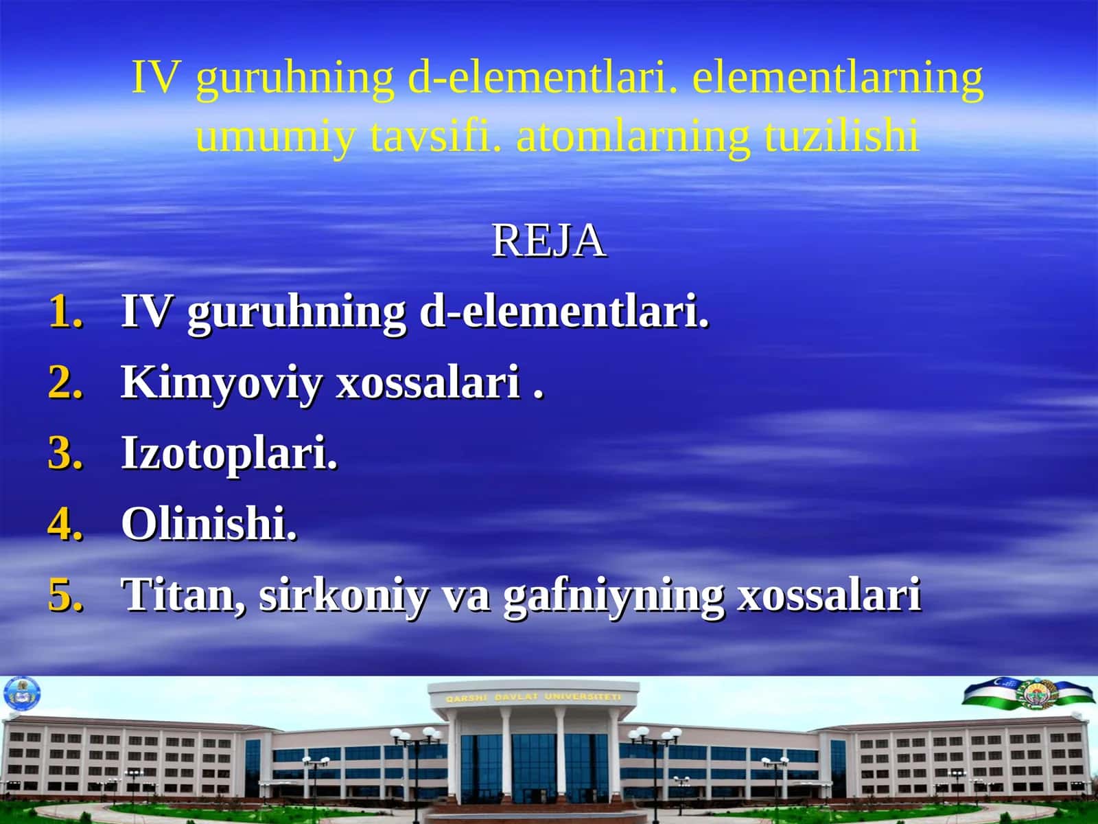 IV guruhning d-elementlari 1