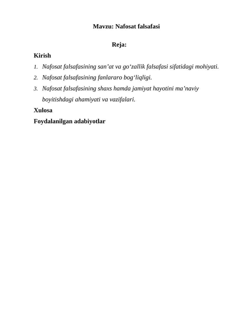 Nafosat falsafasi 1