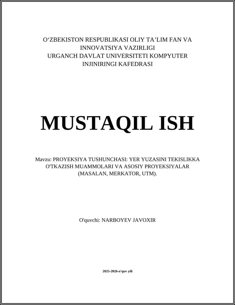 PROYEKSIYA TUSHUNCHASI 1