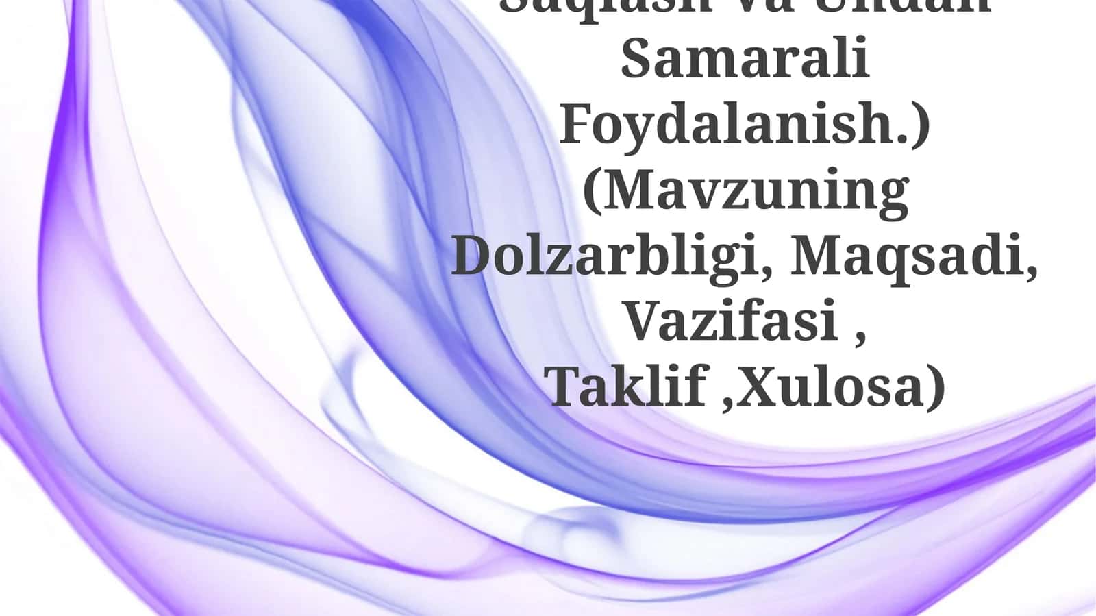 Maktab Binosini Saqlash Va Undan Samarali Foydalanish 1