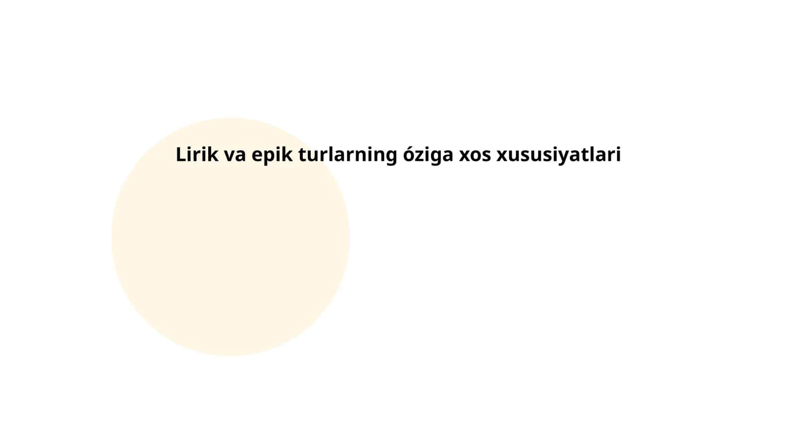 Lirik va epik turlarning óziga xos xususiyatlari 1
