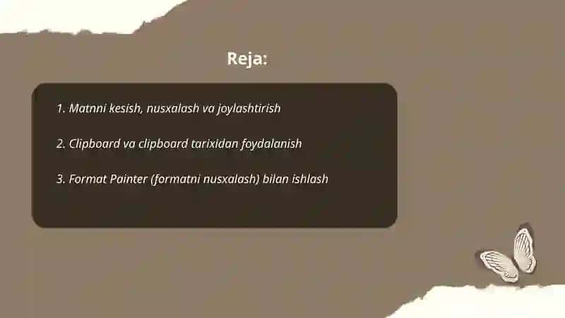 MS Word dasturida tahrirlash uskunalari bilan ishlash 2