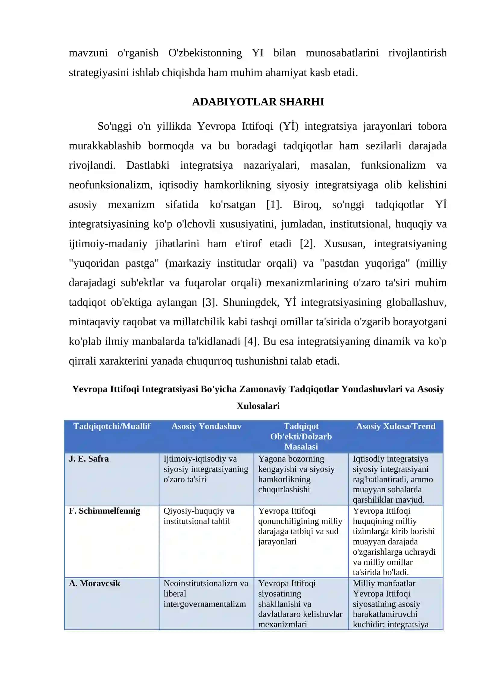 YEVROPA ITTIFOQI DOIRASIDAGI INTEGRATSION JARAYONLARINING ZAMONAVIY TENDENSIYALARI 2