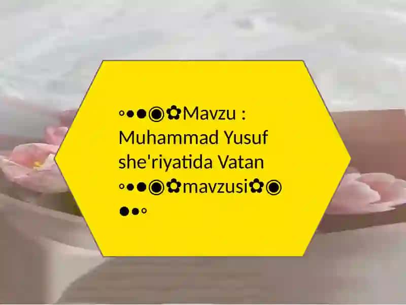 Muhammad Yusuf she'riyatida Vatan 2