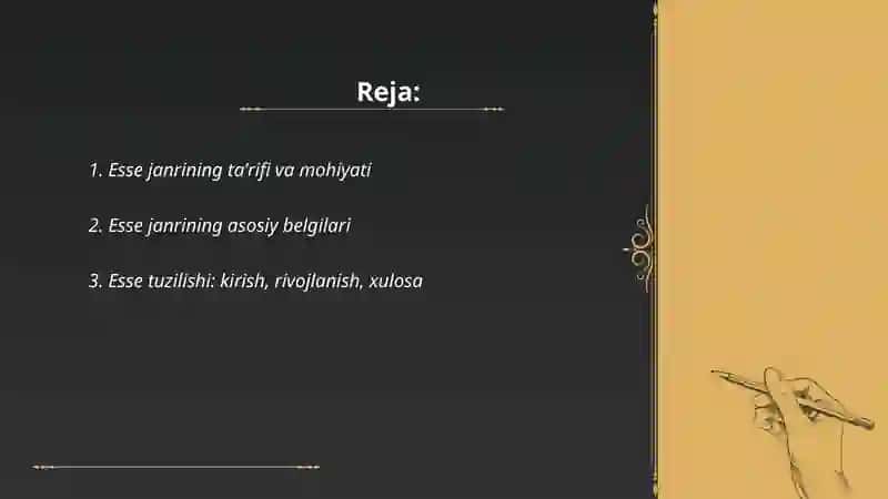 Esse janrining talablari va ta'rifi 2