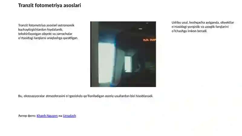 Tranzit fotometriya asoslari 2