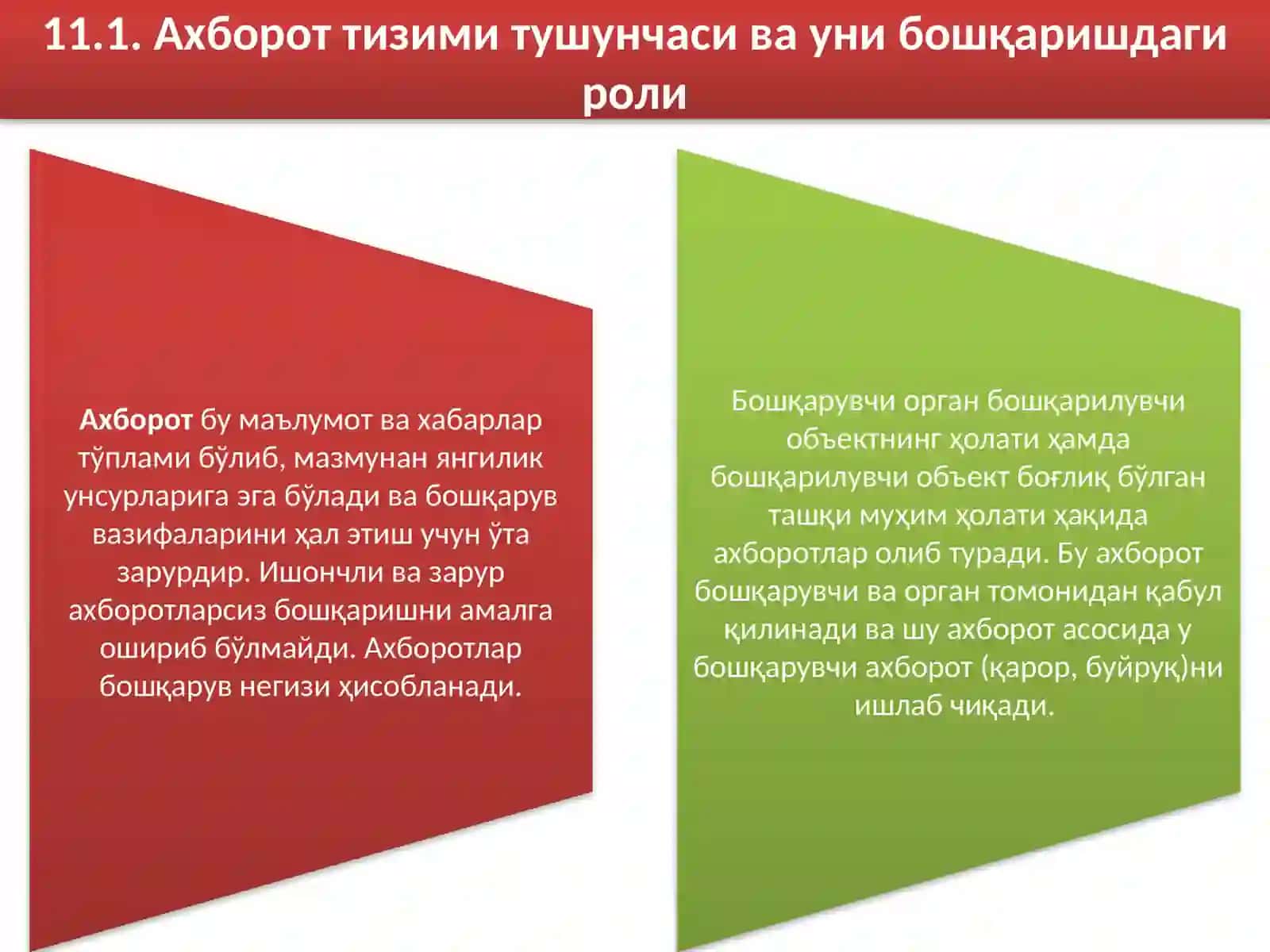 БОШҚАРИШДА АХБОРОТ ВА КОММУНИКАЦИЯ 2