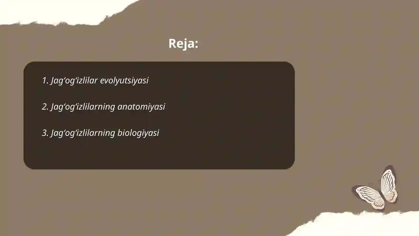 Jagʻogʻizlilar boʻlimi. Baliqlar katta sinfi 2