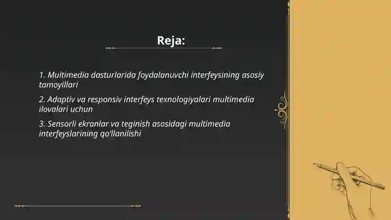 Multimedia dasturlarida foydalanuvchi interfeysi texnalogiyalarining qollanishi 2