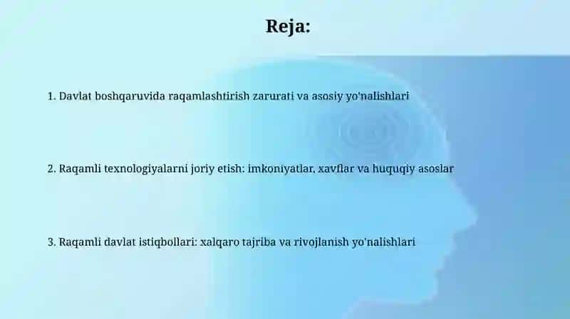Davlat boshqaruvida raqamli texnologiyalarni rivojlantirish 2