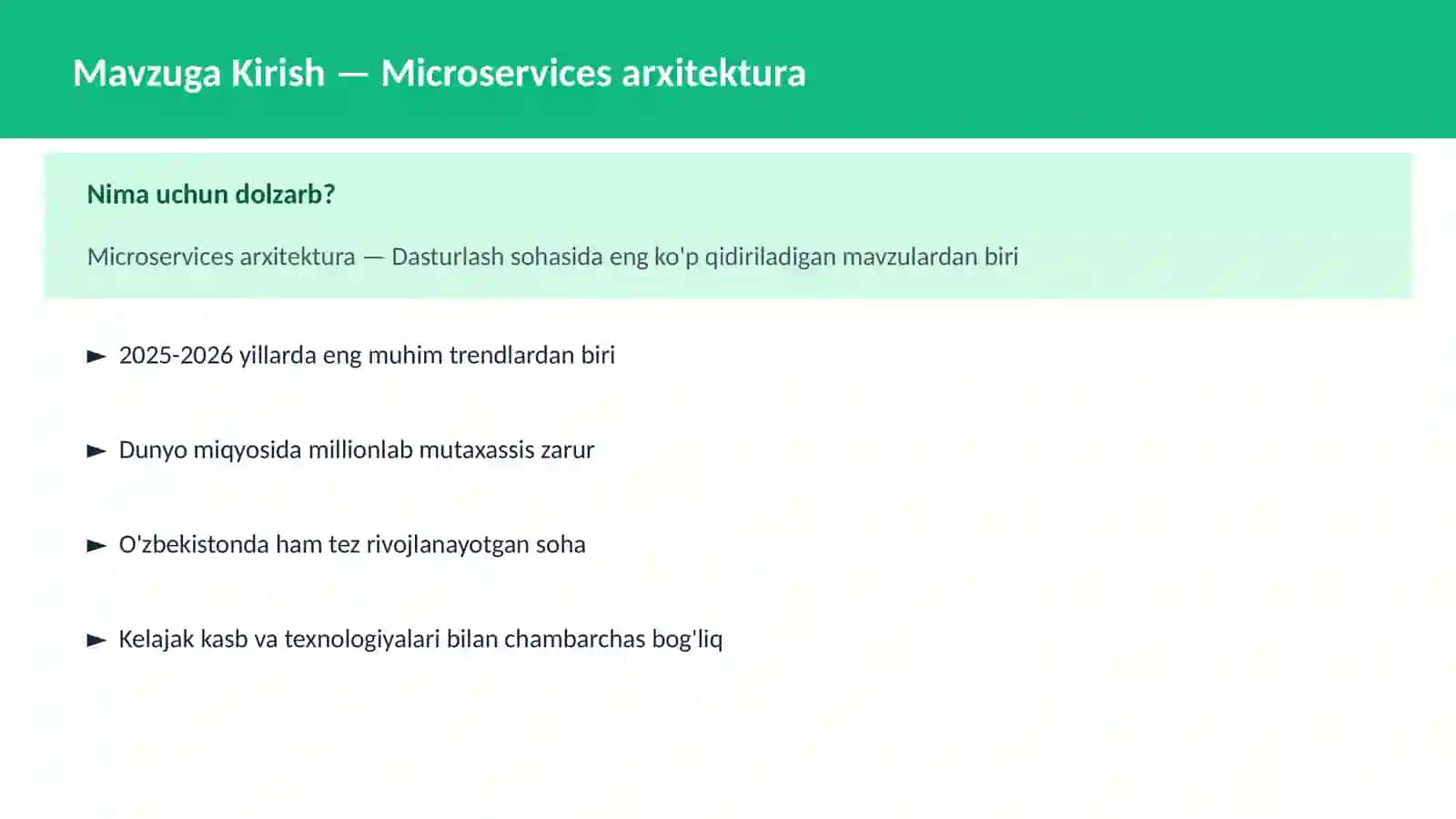 Microservices arxitektura 2