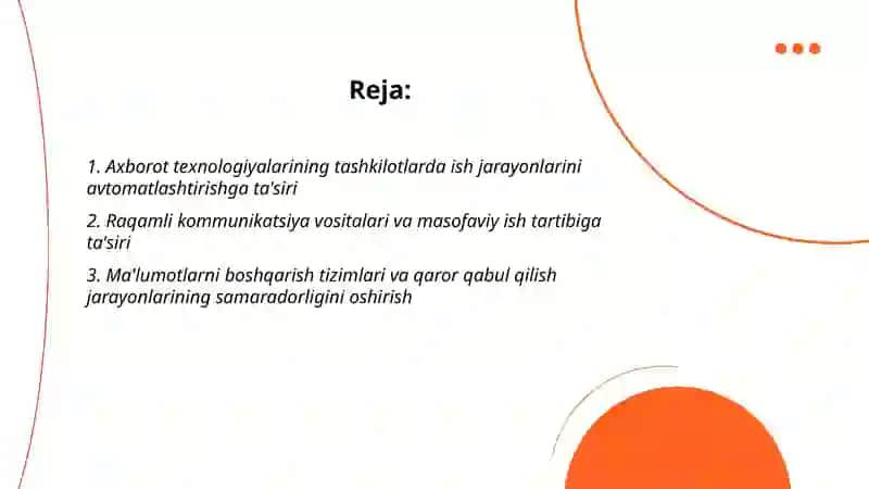 Axborot texnologiyasining tashkilotlar ish uslubiga ta'siri. Mikroprotsessorli uy qurilmalari 2