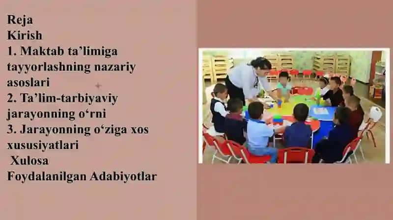 Maktab ta'limiga tayyorlash 2