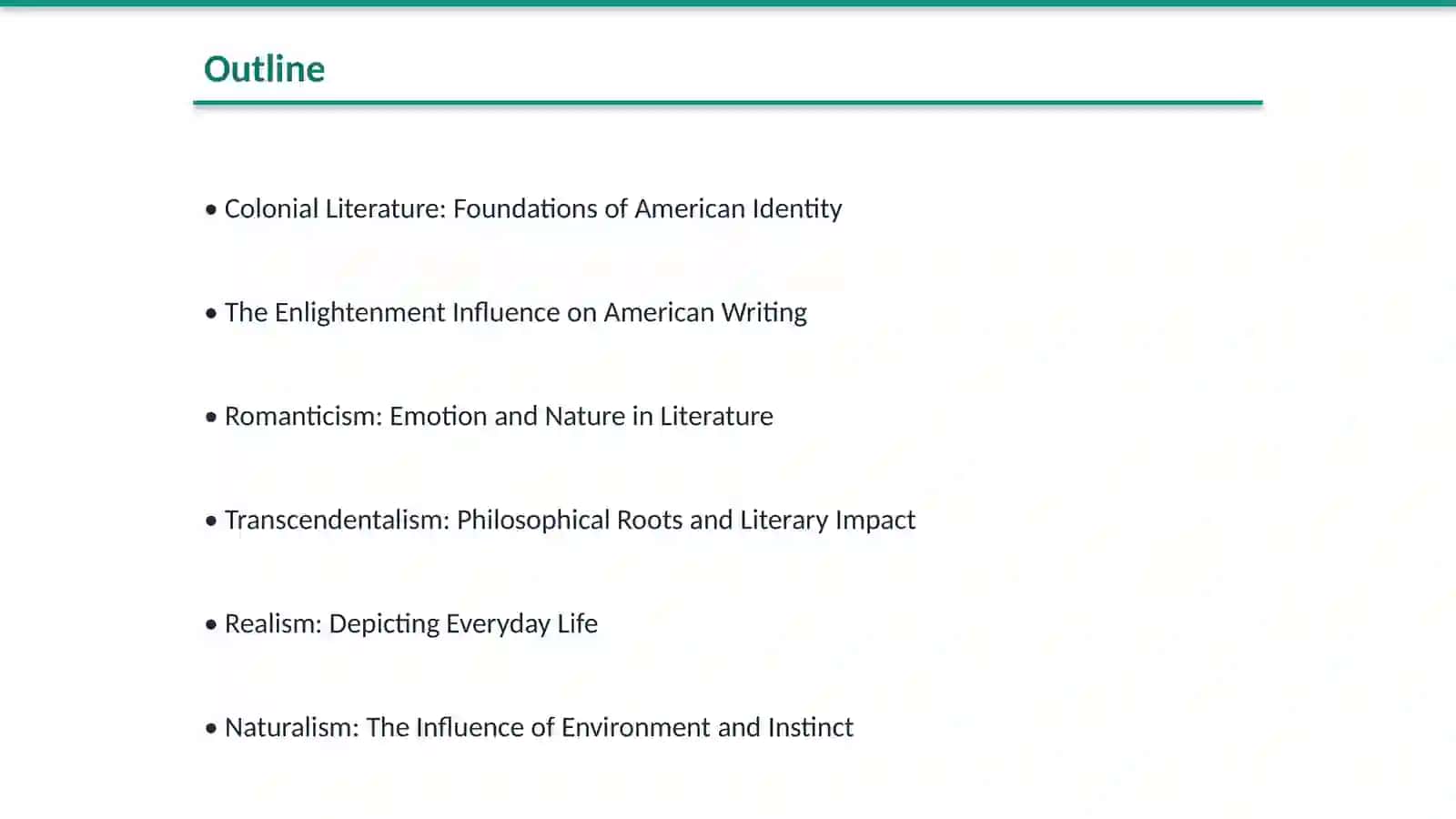 American literary periods and its leading trends 2